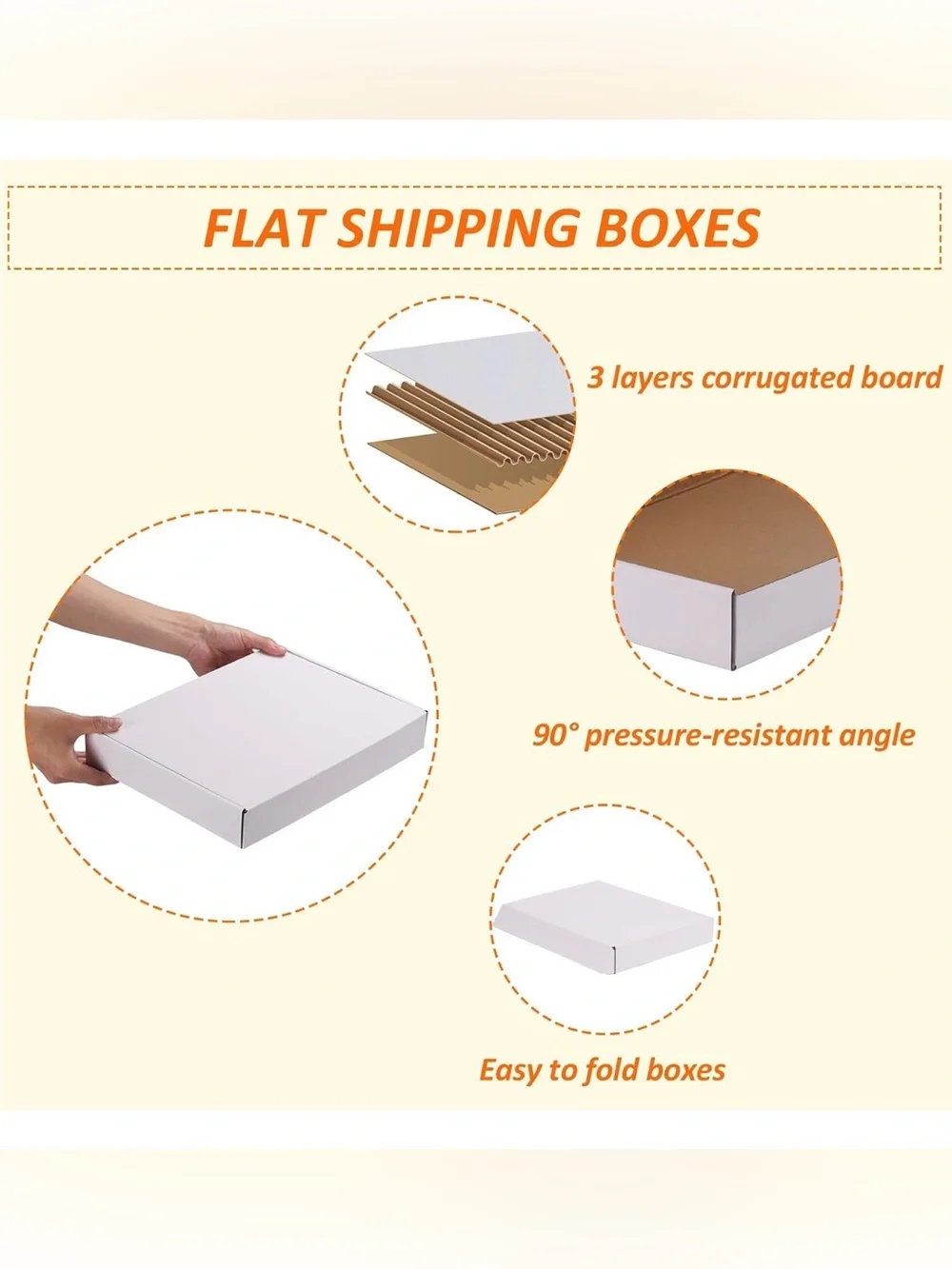 13x10x2 Shipping Boxes Set of 12, White Corrugated Cardboard Mailer Box